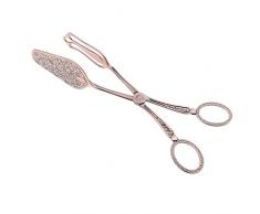 Grillzange und Salat Zange, Servierzange Küchenzange für Salat BBQ Grill, Barbecue - Bronze # 2, 22x4.6x6.2cm