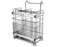 RBH Edelstahl-Essstäbchenrohr 304, hängender formfester Essstäbchenhalter, Geschirr-Abtropfschale, geeignet für Wohnküche und Esszimmer