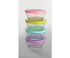 LAV 4 tlg. Master Glasschüssel mit Deckel Frühstück Knabberschale Dessertschale 250 ml
