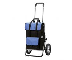 Andersen Einkaufstrolley Royal Stahl-Gestell klappbar mit Metallspeichenrad 25 cm und 43 Liter Einkaufstasche Vektor schwarz/blau mit Kühlfach