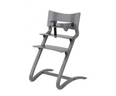 Leander Stuhl grau - Hochstuhl - Kinderstuhl - Erwachsenenstuhl mit Babybügel + Tablett grau + Kissen vanille