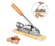 mxjeeio 1pcs Nussknacker und Sektzange, Stainlesssteel/Holz, Alloy, Walnüsse Haselnussknacker Zinkdruckguss Nußknacker Walnussknacker Haselnuss Vielseitig,Trockenfrüchte-ZangenSheller (B)