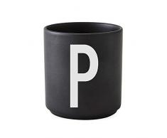Design Letters - Becher - Buchstabentasse - Buchstabe: P - Porzellan - Schwarz - Arne Jacobsen