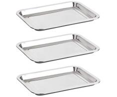 Alpha-Stahl Edelstahl Serviertablett 32x22cm – Poliertes Tablett/Tabletts für Gastronomie & Haushalt – auch als Essens-Platte (2er oder 3er Pack) (3)