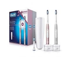 Oral-B Pulsonic Slim Luxe 4900 Elektrische Schallzahnbürste, mit 2. Handstück und Reise-Etui, für gesünderes Zahnfleisch in 4 Wochen, roségold und platin