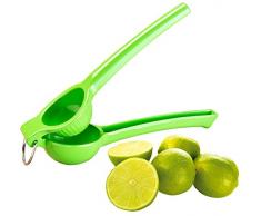 Rosenstein & Söhne Limettenpresse: Manuelle Zitrus- & Saftpresse aus Metall für Limetten, Ø 5,6 cm, grün (Limonenpresse)