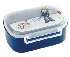 sigikid, Jungen, Brotdose mit buntem Druck, Brotzeitbox Frido Firefighter, Blau, 24474