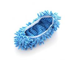 MXECO Bodenreinigung Lazy Shoe Cover Wischen Schuhabdeckung Lazy Shoe Cover Wischen Slipper Cover Mop Kopfbedeckung Single Chenille Fiber (blau)