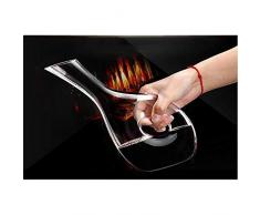 Liapianyun Wein Dekanter Premium Kristall Wein Belüften Karaffe, Bleifreie Weinkaraffe Handgemacht Wein Zubehör in Schräge Form Mit 1000 ML,Clear