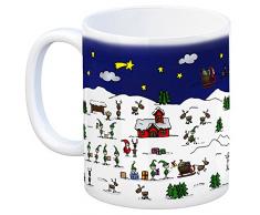 Oberstdorf Weihnachten Kaffeebecher mit winterlichen Weihnachtsgrüßen - Tasse, Weihnachtsmarkt, Weihnachten, Rentier, Geschenkidee, Geschenk