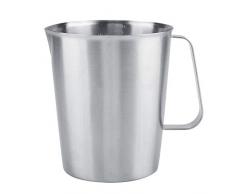 Aufschäumbecher, 2000ml Großer Edelstahl-Messbecher Milchaufschäumender Kannenbecher für Latte Coffee Art Coffee Bar Supplies Aufschäumbecher