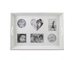 PrimoLiving Fototablett im Shabby Look für 6 Fotos (weiß)