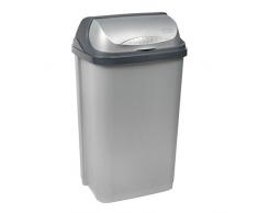 keeeper Abfallbehälter mit Rolldeckel, 50 l, Rasmus, Silber