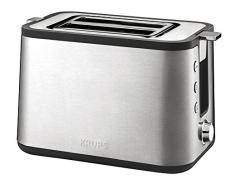Krups KH442D Control Line Premium Toaster, Edelstahl, 2-Schlitz Toaster, Brötchenaufsatz silber/schwarz