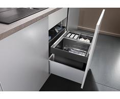 Blanco Flexon II Xl 60/3, Müllsystem für die Abfalltrennung in der Küche, mit 3 Mülleimern (30 l/ 2 x 8 l), zur Montage in der Schublade eines 60 cm-Unterschranks; 521473