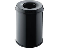 Helit H2515495 Sicherheits-Abfallbehälter, 15 L, schwarz
