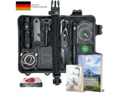 Cliff&Cliff Survival Kit mit EBooks - Outdoor, Camping und Wandern - Notfall Set mit Klappmesser, Paracord Armband, Taschenlampe, Tactical Pen und weiterem Zubehör