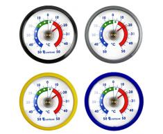 Lantelme Kühlschrankthermometer 4 Stück Set Selbstklebend Analog Eisfach Kühltruhen Gefrierschrank Thermometer 7014