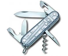 Victorinox Spartan Taschenmesser, 12 Funktionen, Klinge, Korkenzieher, Dosenöffner, silber transparent