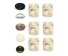Vorratsgläser Set von hocz | 20 Einmachgläser mit Schraubdeckel 53 ml | Deckelfarbe weiss To 43 Marmeladengläser Gewürzgläser Dessertgläser Gläser Honiggläser Schraubgläser Rundgläser