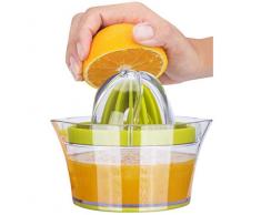 iheyfill Zitronenpresse 4 in 1 Orangenpresse Zitruspresse mit Behälter 400ml, Manuelle Saftpresse Limettenpresse Fruchtpresse,Saftpresse Limette,Zitrusfrucht Handpresse