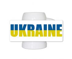 Fussball-Bierkrug mit Ländername Ukraine für Fußball-Fans - Fan-Bierkrug - Deutschland-Krug - Bier-Humpen