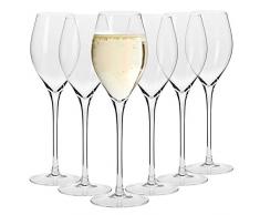 Krosno Champagnergläser Prosecco-Gläser| Set von 6 | 280 ML | Harmony Kollektion | Sektgläser Sektflöten | Perfekt für zu Hause, Restaurants und Partys | Spülmaschinenfest