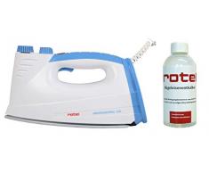 Rotel Professional Extra Original Dampfbügeleisen BLAU Ed. Dampfbügelautomat Bügelstation mit Keramiksohle / 800W / isolierter Tank 300ml mit Rotel Bügeleisenentkalker 500 ml