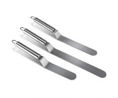 homeasy Kuchenmesser & Tortenmesser 3-Teiliges Edelstahl Winkelpalette Set in 4.5/6.5/8.5 inch rostfreie Glasurmesser Profi Küchenmesser