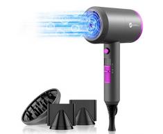 Haartrockner AC Motor Ionen Föhn Reisefön, Slopehill 1800W Schnelltrocknen Hair Dryer, Salon Haarfön mit Heiß-/Kalttaste, 3 Fön Concentrators and Diffuser, 3 Temperatureinstellungen, 2-Gang