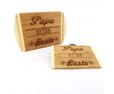 Frühstücksbrettchen Papa ist der Beste - Frühstücksbrett Stullenbrett Holzbrett Name Geburtstagsgeschenk - Weihnachtsgeschenk - Vatertagsgeschenk