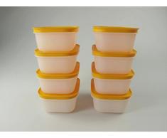 TUPPERWARE 450 ml (8) Gefrier-Behälter Eis-Kristall Eiskristall weiß-orange 29494