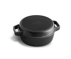 Tim Mälzer Gusseisen Kombitopf-Bräter, Schmortopf mit Multifunktions Grill-Deckel für alle Herdarten inkl. Induktion geeignet, hitzebeständig bis zu 270°C - 26 cm, 3,5 l