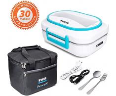 NOVEEN Elektrische Lunchbox LB520 Speisenwärmer, Thermo lunchbox Heizplatte mit 1 Liter Fassungsvermögen – 230V + 12V (Auto) - Food Box Warmhalteplatte bis 60°C für Ausflüge, Camping und Urlaub(Blau)