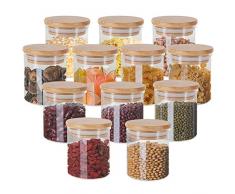 GoMaihe Vorratsdosen 12er Set, Vorratsdosen Glas Gewürzgläser Luftdicht Glasbehälter aus Glasdose Mit Deckel Set, Mepal Vorratsdosenset Glas Aufbewahrung Küche Tee Gewürzgläser 12 x 150ml