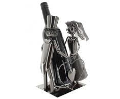 MIK Funshopping Metall Weinflaschenhalter - Deko-Flaschen-Halter-Wein-Ständer (Hochzeitspaar küssend)