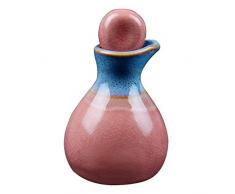 Beaupretty Keramik Sojasauce Flasche Glas Essig Olivenöl Topf Behälter Spender Schönheit Kosmetik Aufbewahrungswerkzeuge (Rot)