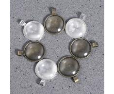 ULTNICE 48pcs Anhänger Set Cabochons für Schmuck machen Perlen 25mm runde Lünette Anhänger Tabletts Bronze + Silber