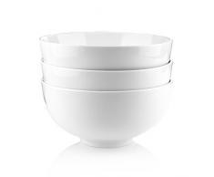 MALACASA, Serie Regular, 3-teilig CremeWeiß Porzellan Schäle Set 8 Zoll / 20 * 20 * 10cm / 1900ml Schüssel Suppenschüssel Müslischäle Salatschüssel Nudelschüssel