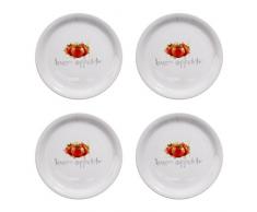 Premier Housewares Italia Pizza Teller, 4er Set, Porzellan
