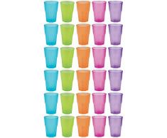 idea-station Kunststoff-Becher 30 Stück, 350 ml, bunt, farbig, mehrweg, bruchsicher, stapelbar, Party-Becher, Plastik-Becher, Mehrweg-Becher, Wasser-Gläser, Trink-Gläser