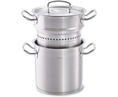 Fissler Kochtopf multi-star original-profi collection – rund 20 cm Durchmesser, 6 l – Pasta Topf Edelstahl, Siebeinsatz, Deckel – Induktion – 084-103-20-002/0