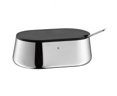 WMF Coffee Time Zuckerdose mit Löffel 15,2 x 9,2 x 5 cm, Cromargan Edelstahl poliert, Trennsteg, spülmaschinengeeignet