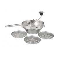 Dr. Oetker Passiergerät Edelstahl, inkl. 3 auswechselbaren Lochscheiben, zum Passieren von Obst und Gemüse, für Konfitüre, Pürees, Suppen, Saucen und Babynahrung, (Farbe: silber), Menge: 1 Set (4tlg.)