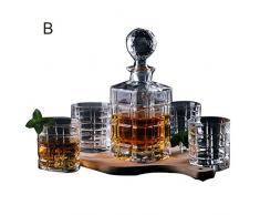 LJP Gute Qualität Wine Dekanter, Klares Kristallglas-Set Trinkender Rotweinkrug Zubehör 7 Stück (Farbe : B)