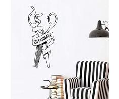 yaonuli Herren Rasierer Logo Frisur Wandaufkleber Vinyl Wandtattoo Frisur 28x58cm