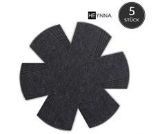 HEYNNA® Premium Pfannenschoner Filz (5er Set) für Pfanne und Topf - Stapelschutz auch als Topfschoner - 32cm Pfannenschutz schwarz