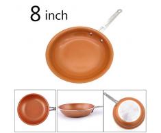 Chirs offer Neue 8/10 Zoll Antihaft-Kupferpfanne mit keramischer Induktionspfanne Beschichtung Induktionskochpfannen Küchenbedarf