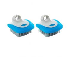 Yardwe 2pcs Obstbürste Gemüsebürste Tragbar Küche Waschbürste Obst Gemüse Topf Geschirr Reinigungswerkzeuge Küchenhelfer Zufällige Farbe