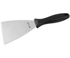 FMprofessional Spachtel CHEF, hochwertiger Küchenspachtel mit geradem Furnktionsteil aus Edelstahl, robuster Küchenschaber mit ergonomischem Griff (Farbe: Schwarz/Silber), Menge: 1 Stück